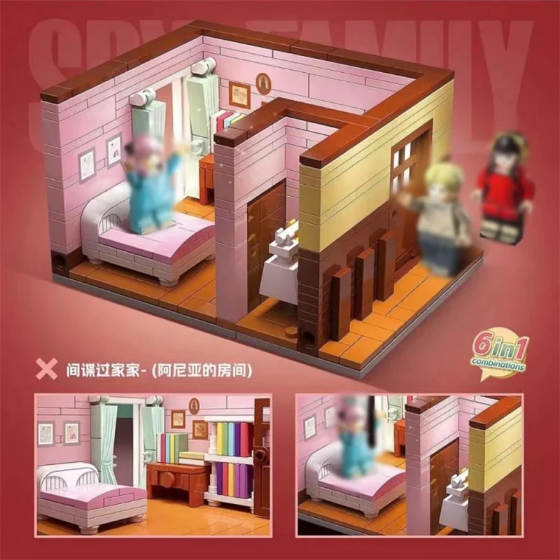 SPY x FAMILY Spy Play House: Ania's Room QuanGuan 746 Modular Building With 398 Pieces