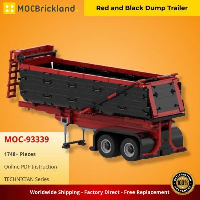 MOCBRICKLAND MOC-93339 Red and Black Dump Trailer