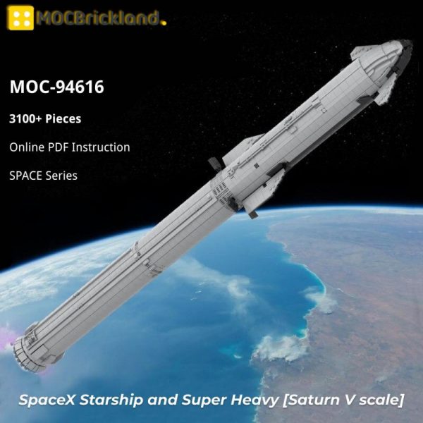 MOCBRICKLAND MOC-94616 SpaceX Starship and Super Heavy [Saturn V scale]