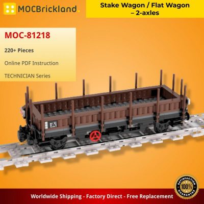 MOCBRICKLAND MOC-81218 Stake Wagon / Flat Wagon – 2-axles