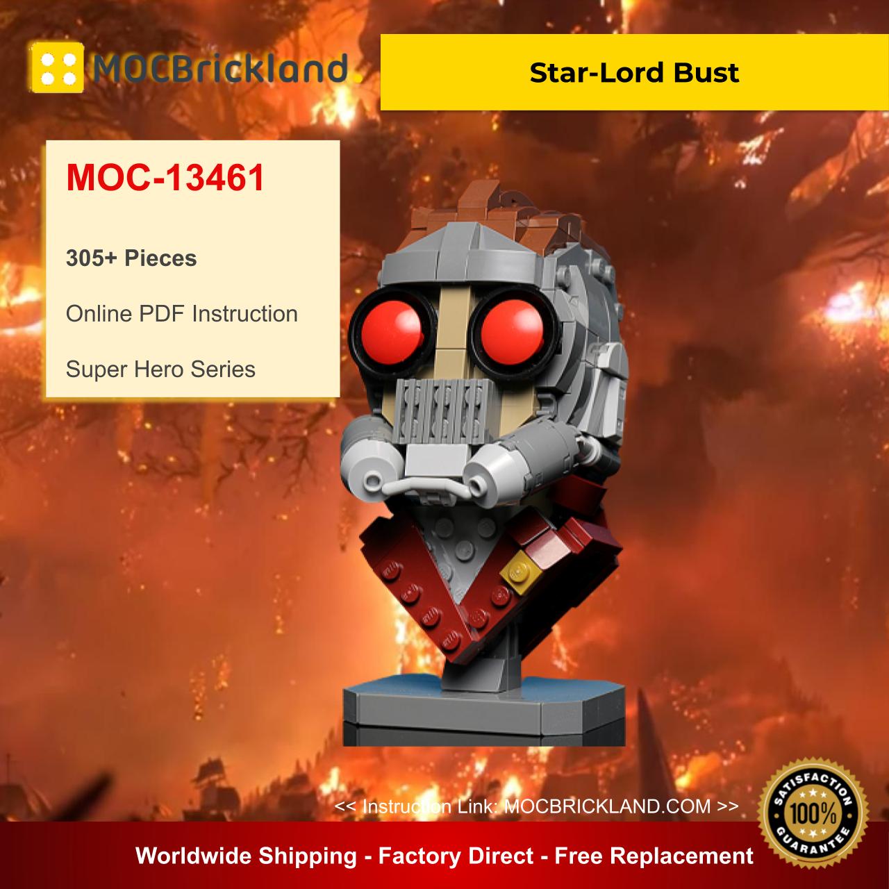 Star-Lord Bust MOC 13461 Super Hero Designed By Buildbetterbricks With 305 Pieces