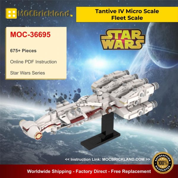 Tantive IV Micro Scale Fleet Scale MOC 36695 Star Wars Designed By 2bricksofficial With 675 Pieces