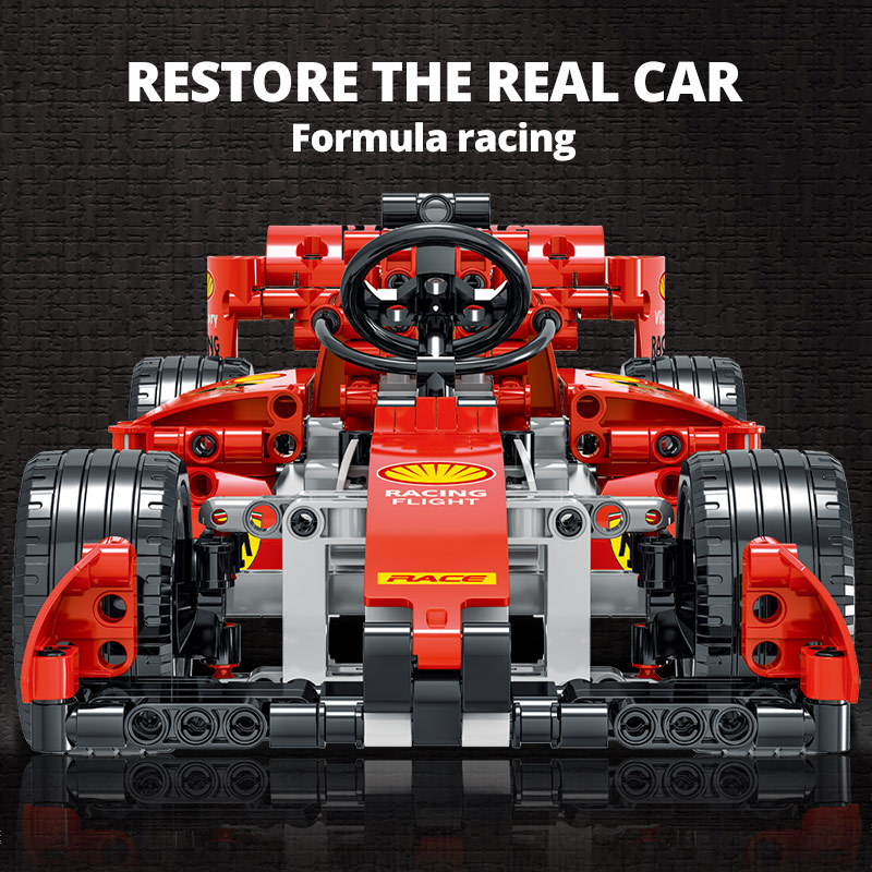 Technic MORK 025002 F1 building block racing 1:14 6 models red version 