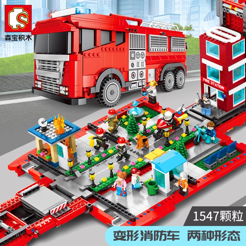 Technic SEMBO 603063 Red miniature city fire truck