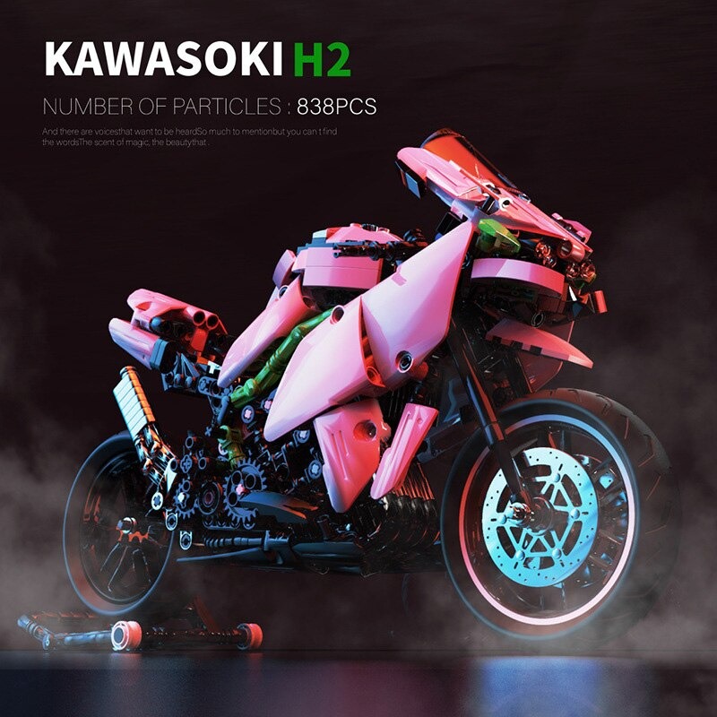 TECHNICIAN Qizhile 85002 Pink Kawasoki H2 Motorcycle