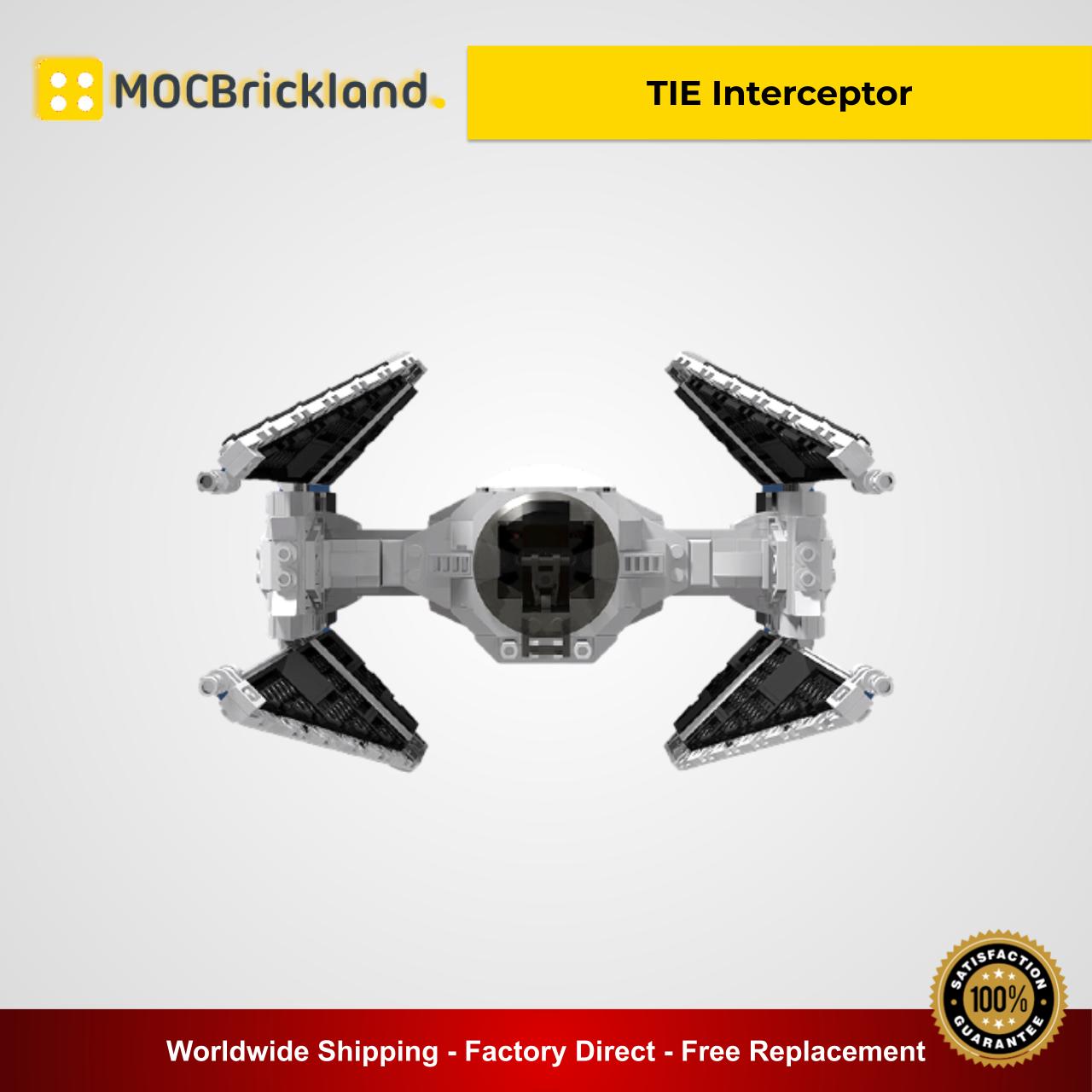 TIE Interceptor MOC 24236 Star Wars Designed By EDGE OF BRICKS With 683 Pieces